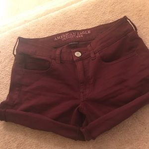 Burgundy American eagle shorts